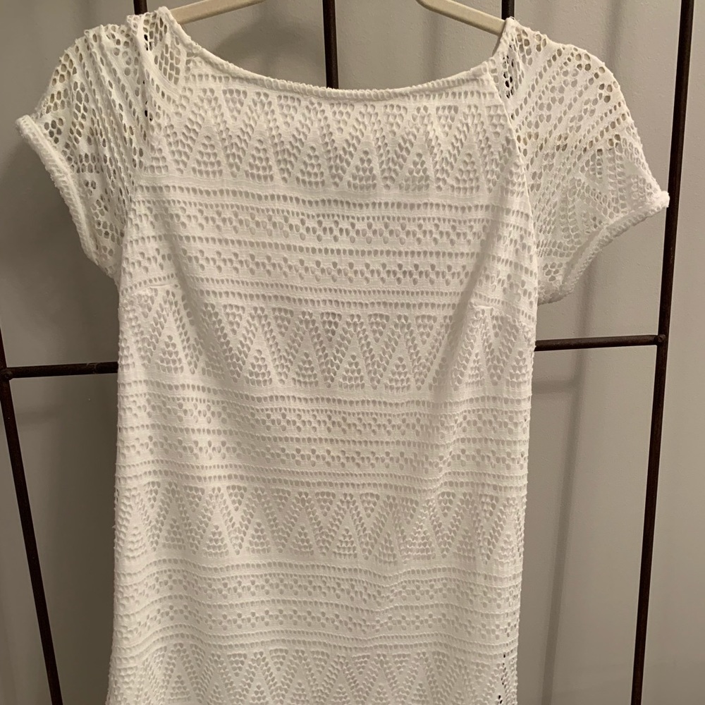 White shift dress